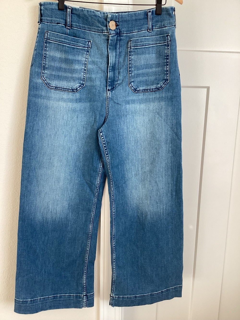 Anthropologie Colette Jeans Maeve Cropped Wide Leg High Rise New Medium Blue - Picture 3 of 14